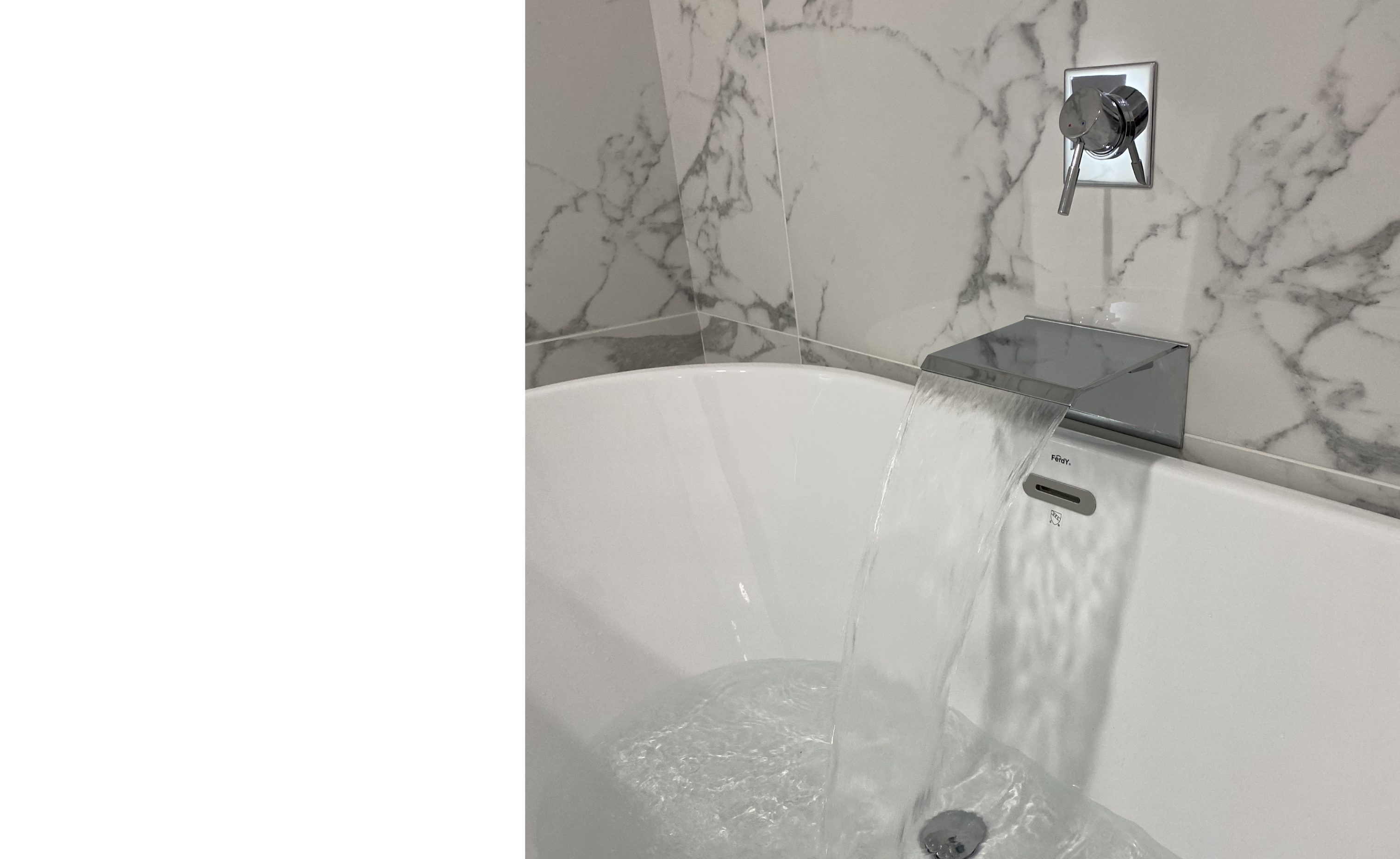 modern bathroom tub waterfall faucet